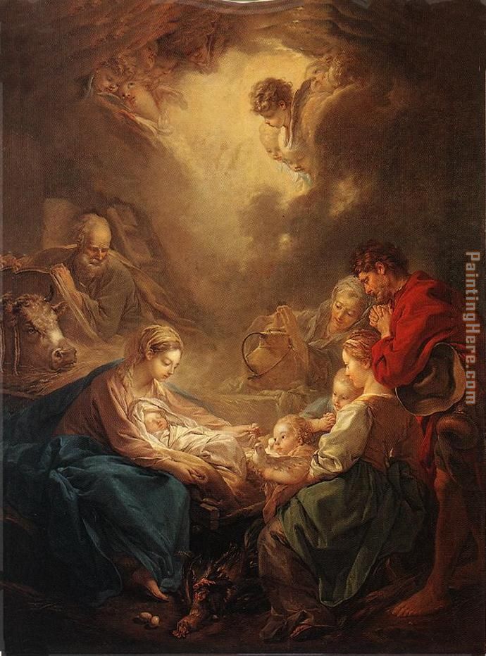 Adoration of the Shepherds painting - Francois Boucher Adoration of the Shepherds art painting